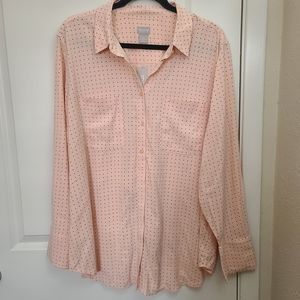 New Chico's Blush Peach Long-Sleeve Top.